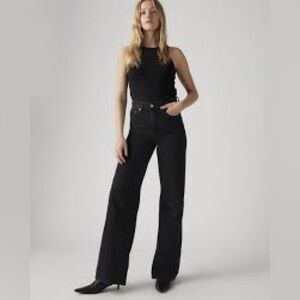 Levi's Women's Ribcage Wide Leg Jeans - 30x32 Rosie posie black